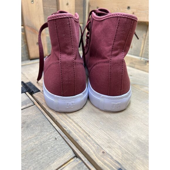 US12 DC Manual HI TX SE ADYS300644-BKW Mens Dark Red Skate Inspired Sneakers - Picture 4 of 8